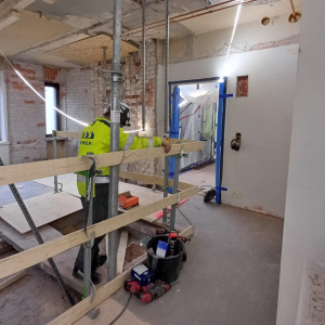 Rakennusvaiheen kuva asunnosta